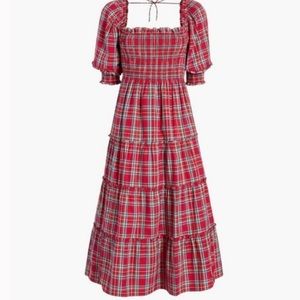 Hill House Home Red Plaid Tartan Nesli Nap Dress Small
